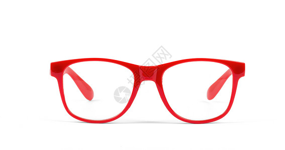 红色眼镜对等手表塑料镜片框架光学背景图片