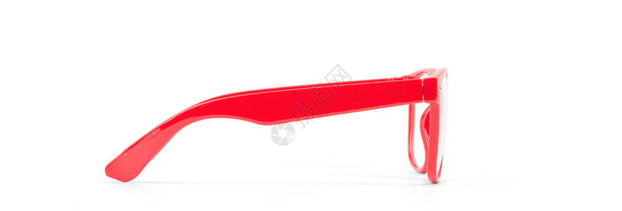 红色眼镜对等框架镜片光学手表塑料背景图片