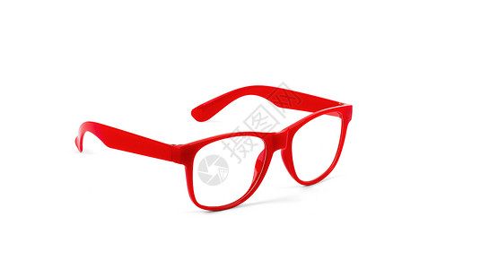 红色眼镜对等塑料手表光学框架镜片背景图片