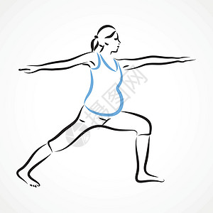 瑜伽健身球战士姿势设计图片