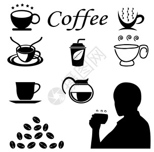 咖啡豆图标咖啡图标矢量环形插画