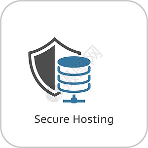 云数据网络安全托管图标 平面设计数据标识商业插图技术保护网络互联网插画