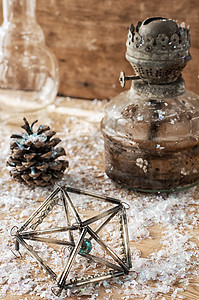 圣诞纪念卡火焰季节性季节烛光魔法古董灯笼灯芯装饰品玩具背景图片