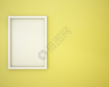黄褐黄色墙壁上的空白边框背景图片