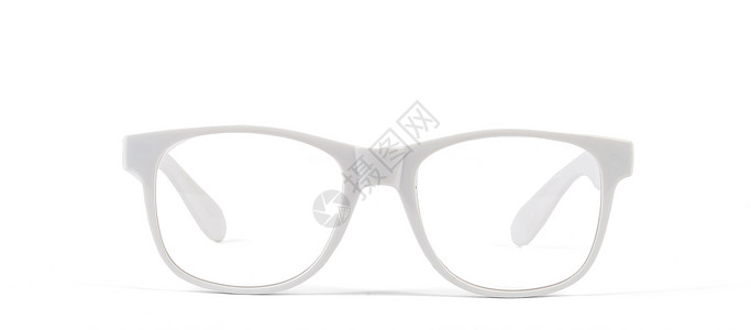 白眼镜对等光学镜片框架塑料白色手表背景图片
