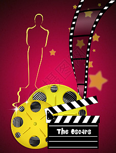 奥斯卡之夜演员颁奖电影塑像报酬红地毯插图快乐线圈背景图片