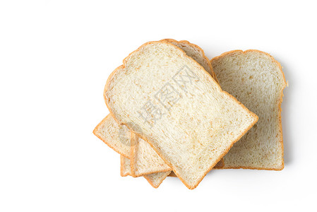 切片面包面包片食物影棚白色背景图片