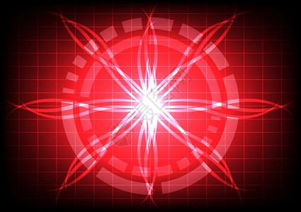 红光射线效应技术的抽象圆高清图片