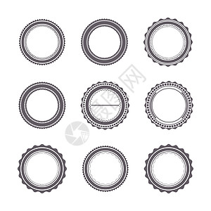 圆形字中素材一套标志 矢量说明标签收藏潮人插图网络灰色邮票徽章框架标识插画