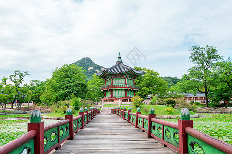 南韩春庆博京贡宫吸引力旅行人群游客文化皇家地标旅游背景图片