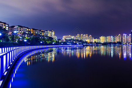 韩国晚上有多彩的桥和城市风景水原半坡活力吸引力喷泉场景旅行景观首都世界背景图片