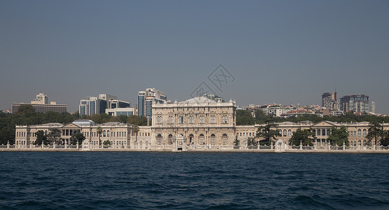 Dolmabahace宫 伊斯坦布尔风格建筑学蓝色建筑火鸡脚凳背景图片