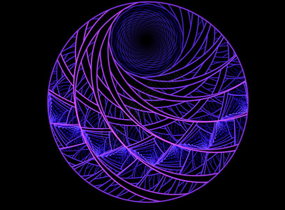 抽象分形球体背景活力黑色科学艺术彩虹条纹圆圈曲线插图激光背景图片