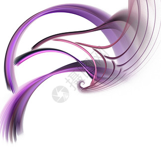 紫色曲线光效抽象的分形大弓背景