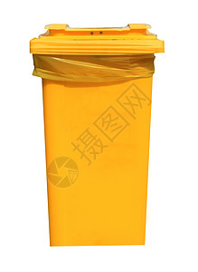 黄色回收垃圾箱背景图片