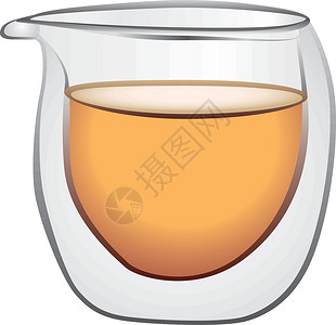 双层玻璃用于热饮的玻璃杯容器插画