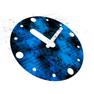 数字时钟代码数字背景上的时间概念时钟历史日程倒数数据监视器技术灰色蓝色代码手表背景