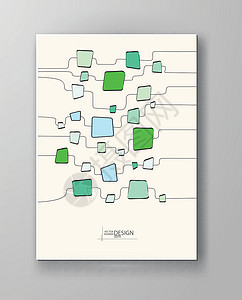 与方形的抽象颜色背景技术网站报告正方形绿色推介会网络广告海报墙纸背景图片