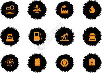 能源和工业图标 se太阳能环境煤炭矢量活力原子太阳电池放射性核电站背景图片