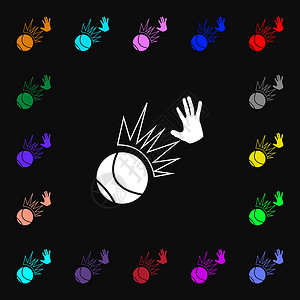 篮球图标符号 您的设计有许多多彩的符号 矢量娱乐运动分数插图竞赛团队游戏背景图片
