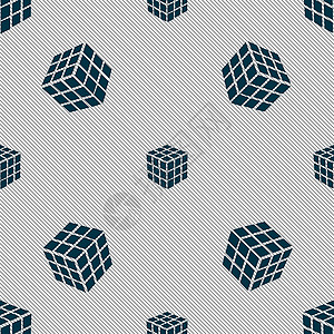 3D 图标标志中的三边立方体拼图盒 具有几何纹理的无缝模式 韦克托游戏双方商业长方形解决方案正方形插图圆形困惑盒子背景图片