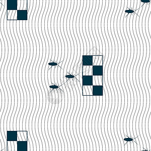 蟑螂种族图标符号 无缝模式与几何纹理 矢量公鸡插图漏洞害虫字形象形文字昆虫卫生艺术图片