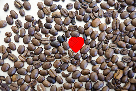 有心的咖啡饮料豆子棕色咖啡厂背景图片