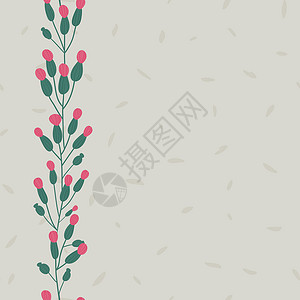 花卉矢量模式 无缝涂鸦花纺织品植物花瓣设计织物风格花束墙纸杂草插图背景图片