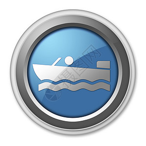 小船图标图标 按钮 平方图摩托艇支撑插图码头航行船舶徽标象形标识坡道指示牌背景