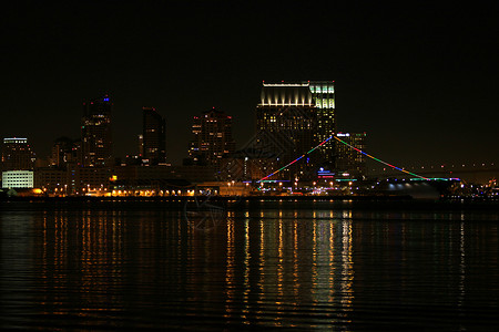 迭戈圣地亚哥天线夜海岸线天空城市港口码头场景天际市中心镜子旅游背景