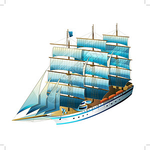 航行船舶说明注船运巡航蓝色假期奢华白色帆船航程运输邮轮背景图片