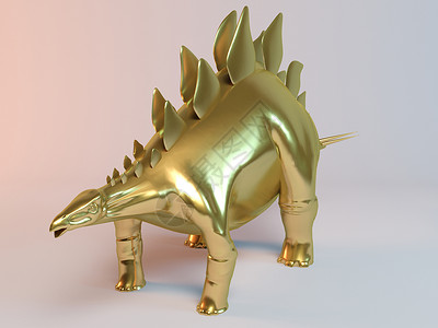 小恐龙标签金色 3d 动物金属恐龙射线荒野捕食者商业勋章工作室力量奢华背景