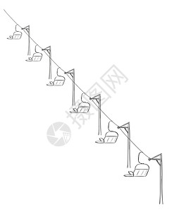 高椅岭索道草图白色旅游座位旅行天空铅笔假期运输插图天线设计图片