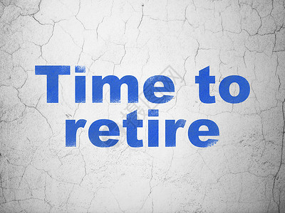 时间概念 在墙壁背景下退休的时间插图倒数背景墙古董垃圾白色水泥小时日程蓝色背景图片