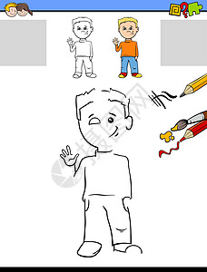 儿童教育任务卡通片染色绘画学习锻炼插图测试幼儿园消遣意义背景图片