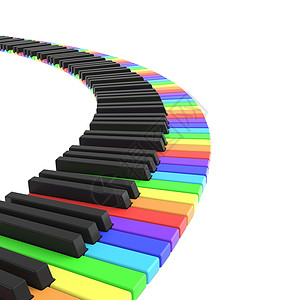 彩虹色的钢琴键盘钥匙伽马合成器娱乐彩虹插图艺术黑色音乐乐器背景图片