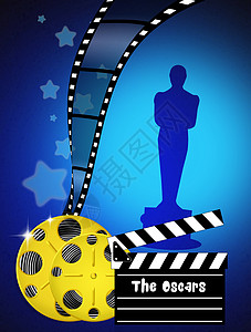 奥斯卡奖奖颁奖报酬电影红地毯插图快乐塑像线圈演员背景图片