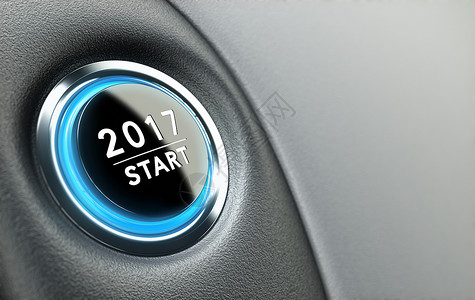 20172017年水平蓝色摩托车汽车概念商业新年按钮背景图片