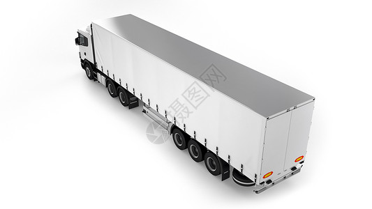 白色背景的大型运货卡车司机运输车辆绘画送货车轮发动机交通船运货车背景图片