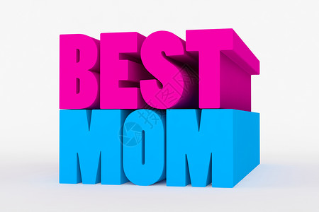大 3D 粗体文字 - 最好的妈妈背景图片
