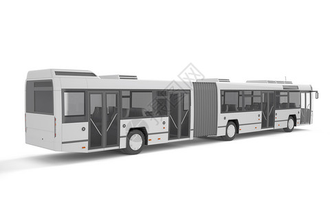 以白色背景 3D 插图模拟公交车旅行运输城市卡车发动机旅游商业货运教练广告背景图片