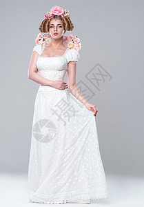 婚纱修图素材白色女孩的美丽形象背景
