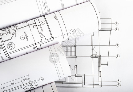 建筑计划和蓝图卷绘画工业建筑学房子数字测量背景图片