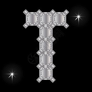 金属字母几何形状写作珠宝星星技术灰色字体宝石几何学多边形耀斑背景图片