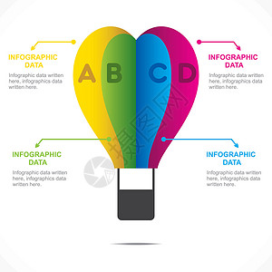 具有创意的热气球信息图表设计矢量背景图片