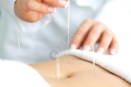 腹部针刺背景图片