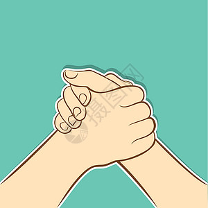 伙伴关系 携手合作或相互支持概念设计以及手势友谊联盟插图黄色社会团队工作手指帮助背景图片