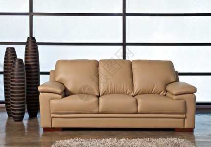办公室的皮革沙发装饰凳子地毯房间文件夹长椅枕头房子白色风格背景图片