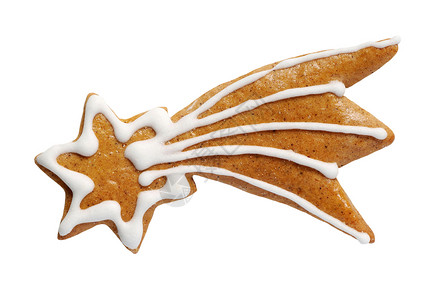 姜饼彗星小吃装饰美食白色食物饼干星星背景图片