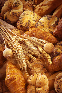 法式面包店面包分包酥皮烘焙水平宏观小吃馒头早餐糕点食品食物背景